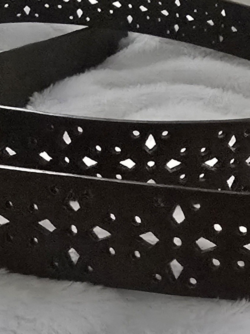Women’s Black Laser-Cut Faux Leather Belt